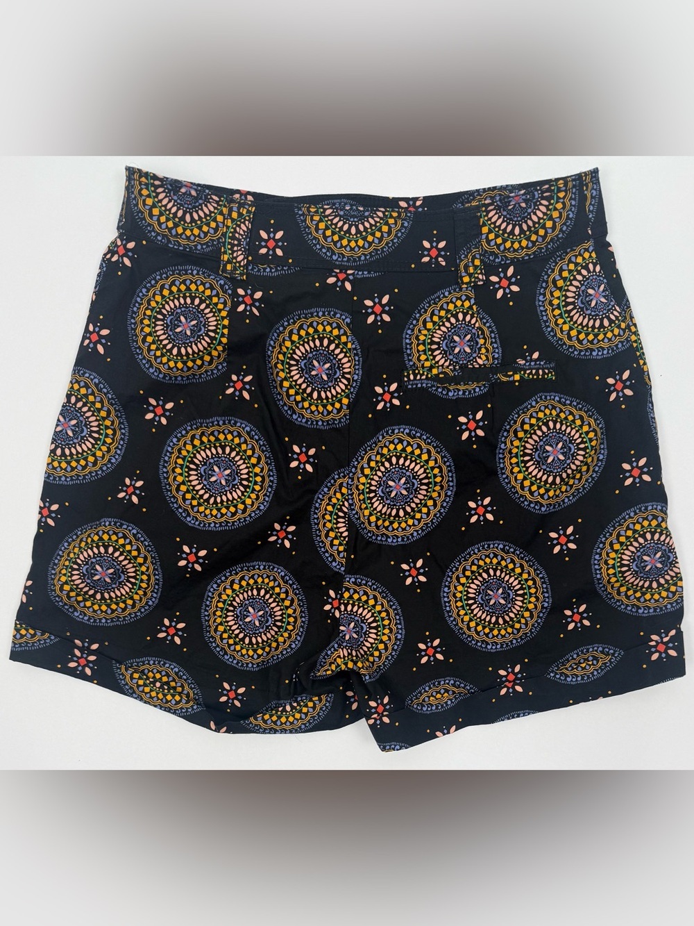 Maeve Anthropologie Abstract City Black Motif High Rise Shorts 4 Boho Festival - Picture 4 of 7